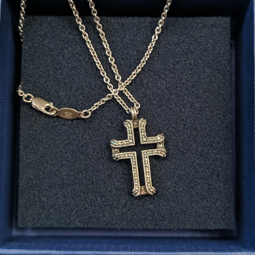 Cross with chain ,silver 925